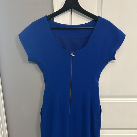 Rachel Roy Blue Dress with Gold Stud Detail and Pockets Size 0 - Picture 3 of 6